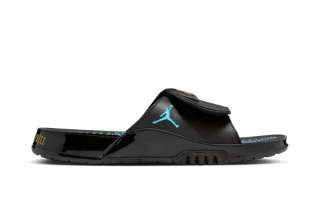 Jordan Hydro slide inspired by the Air Jordan 11 "Gamma" retro.