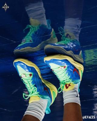 Mulan-inspired Nike A'Two. Photo via Las Vegas Aces.