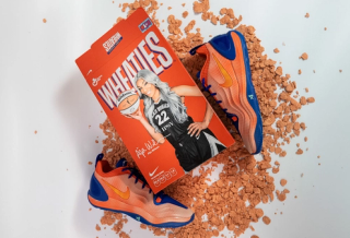 Special Wheaties-inspired Nike A'Two basketball shoe for A'ja Wilson in celebration of her 30th birthday.