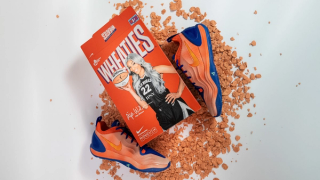Special Wheaties-inspired Nike A'Two basketball shoe for A'ja Wilson in celebration of her 30th birthday.