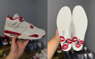 Women's-Exclusive Air Jordan 4 retro for Valentine's Day 2026, featuring a "Pale Ivory/Sierra Red/Tough Red" color scheme.