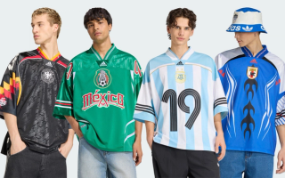 U.S. football-inspired 2026 FIFA World Cup™ remix jerseys by adidas for Mexico, Argentina, Germany, and Japan.