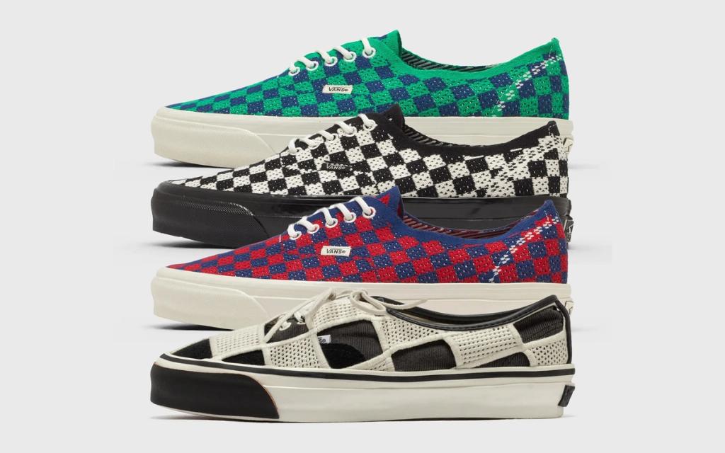 Vans Authentic in woven Punk Check pattern, showcasing textured checkerboard construction