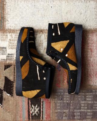 Compound x Clarks Wallabee "MUD CLOTH" Collaboration. Photo via Clarks Originals.