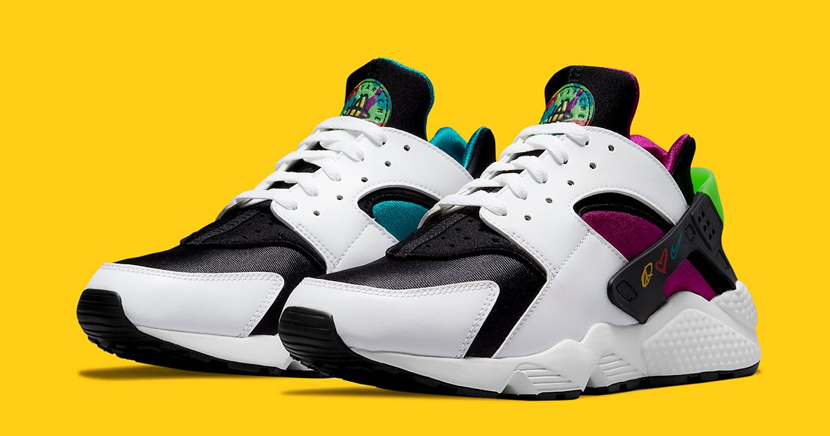Nike Air Huarache Peace Love Swoosh DM8152-100 Men\'s Size 11.5 Multicolor Nike Air Huarache Peace, Love, Swoosh for Sale  main image 2