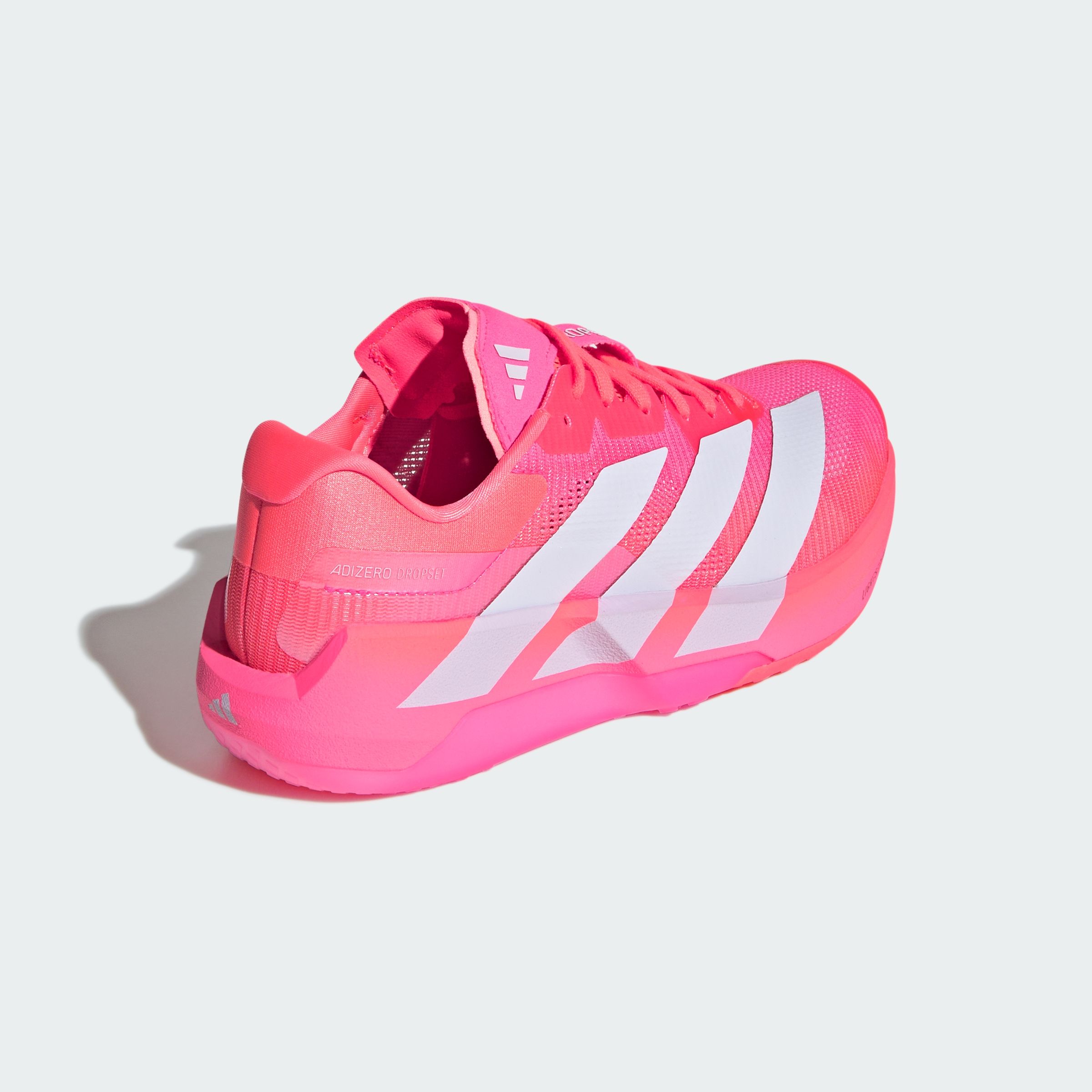 Women's adidas Adizero Dropset Pro "Solar Turbo/Lucid Pink" (SKU: KK1554). Photo via adidas.