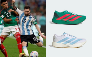 Mexico vs. Argentina in the 2022 World Cup™; two adidas Adizero Evo SL running shoes that could've been inspired by both countries.