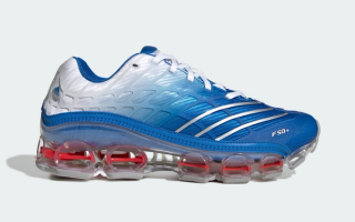 adidas Megaride F50+ Spider "Blue Bird" hybrid sneaker design.