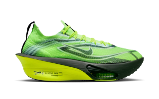 Nike Running's AlphaFly 3 in a "Volt" color scheme forming part of the 'Ekiden 2026' collection.