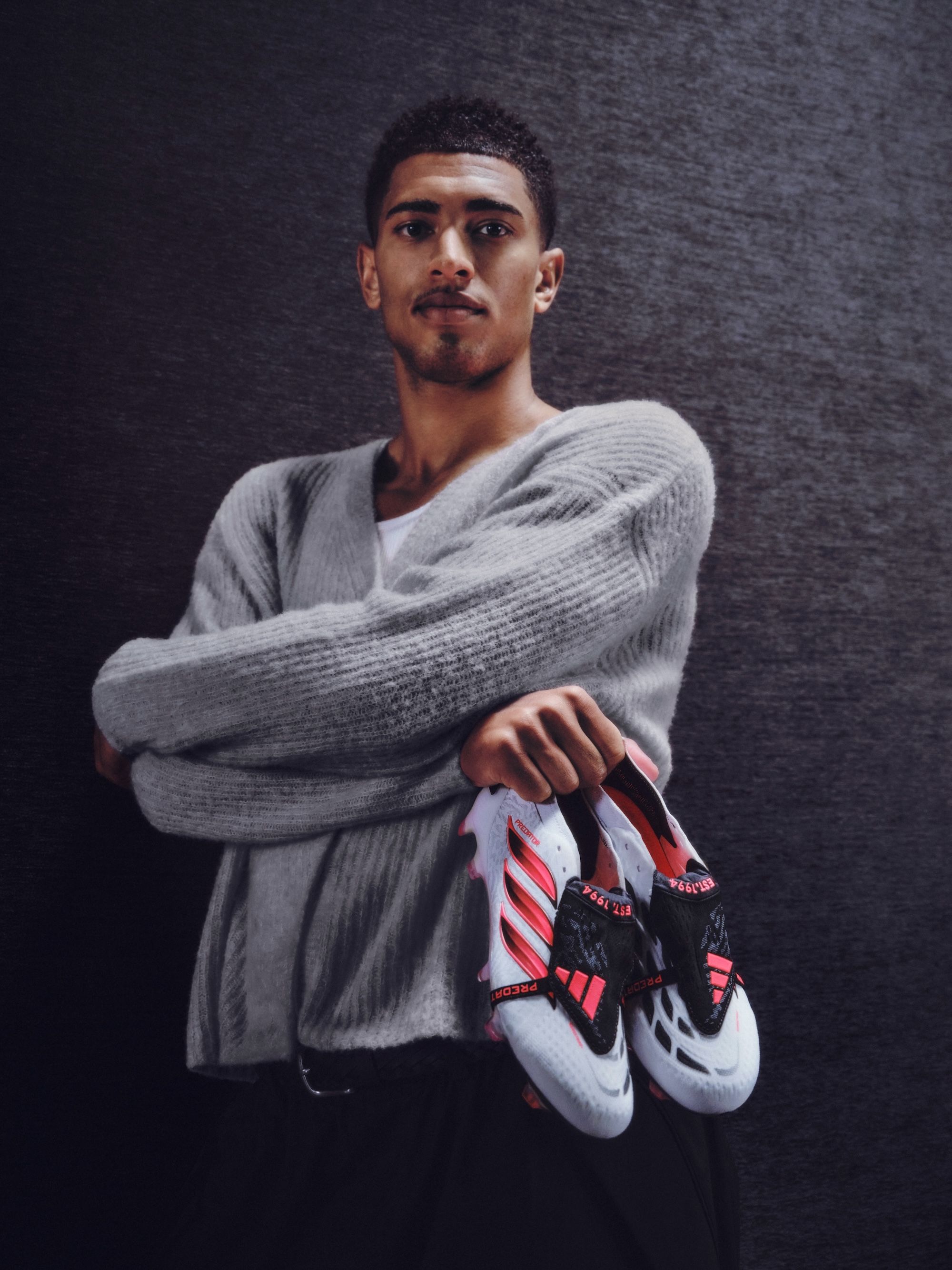 Jude Bellingham with adidas Predator 26 FT "Chaos vs Control" Boots. Photo via adidas.