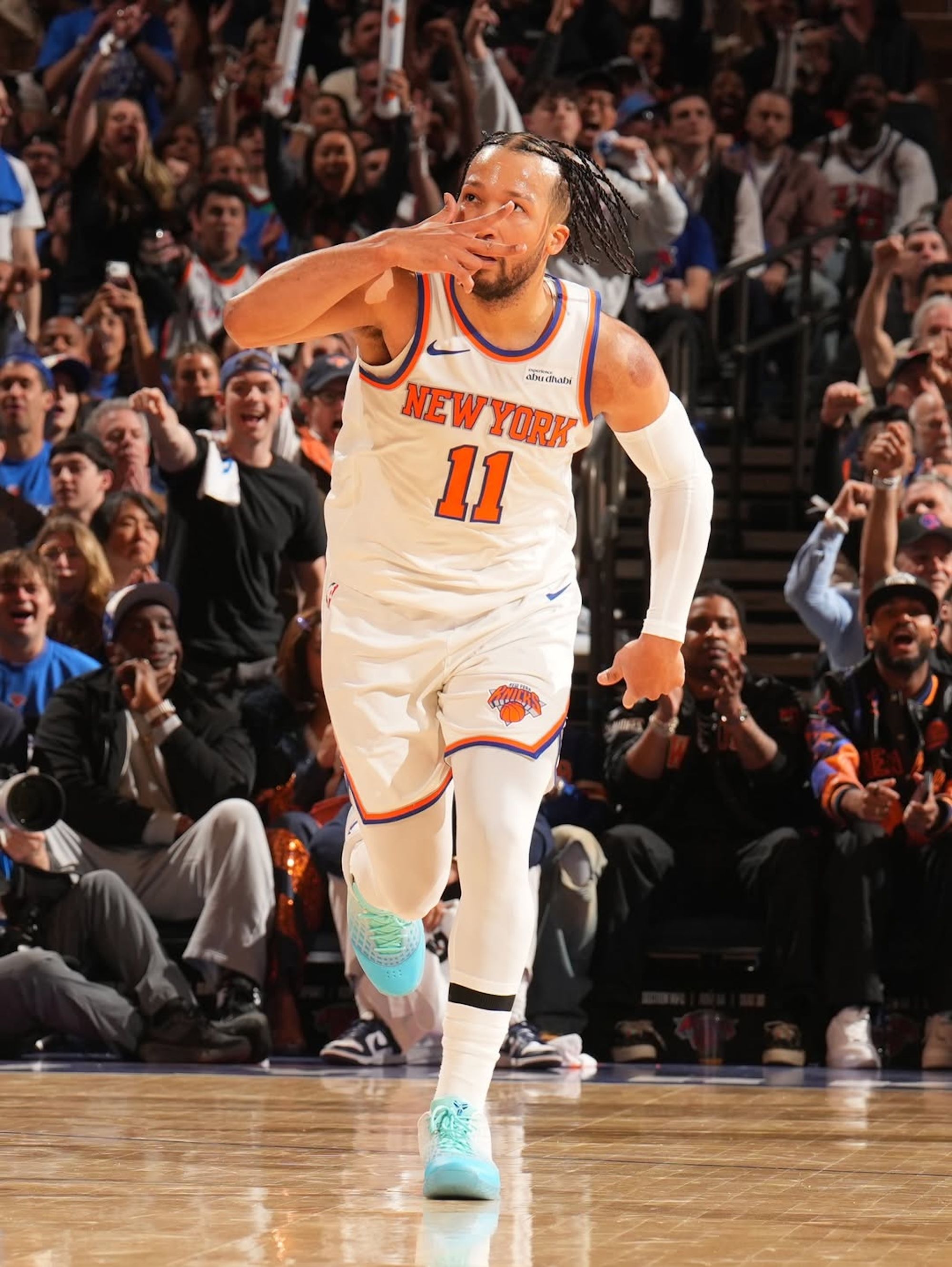Jalen Brunson wearing his new Nike Kobe 3 Low Protro. Photo via SLAM Kicks.