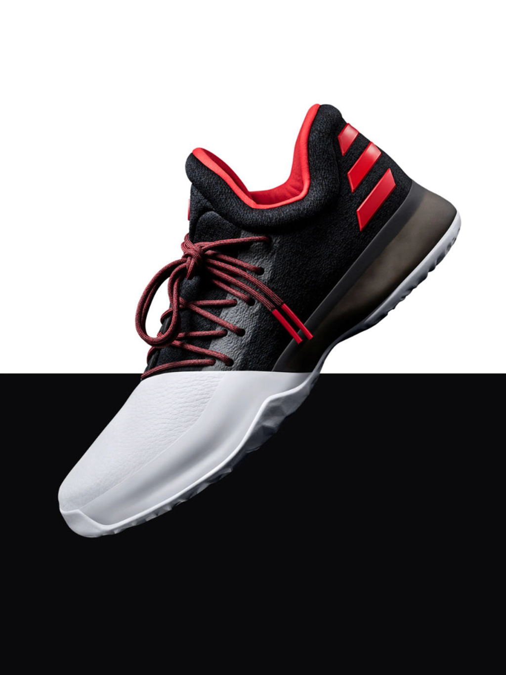Adidas Harden Vol. 1 retro sneaker in original colorway, side profile view