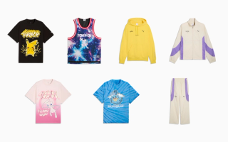 Pokémon x PUMA 30th Anniversary Apparel Collection, featuring graphic t-shirts and basketball-inspired items.