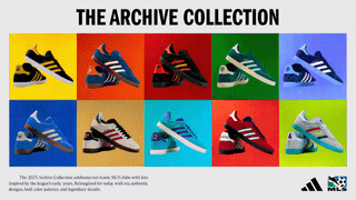 MLS Archive Collection by Adidas for the 2025 season, featuring Gazelles, Third Jerseys, and Jackets.