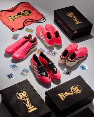 adidas "Road to Glory" Pack, featuring pink-colored F50s, Copa Pure 4 & Predator 26 FT. Photo via Pro:Direct Soccer.