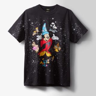 Sorcerer's Apprentice Mickey Disney Bobby Kim T-Shirt for Adults In Black