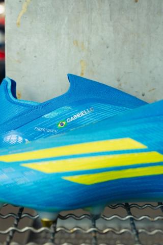 Gabriel's personalized adidas F50 Laceless. Photo via adidas.
