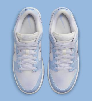 The Nike Dunk Low Appears in a Blue Canvas and Leather Construct ...