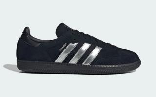 The adidas Samba Suits Up in Silver and Black Suede