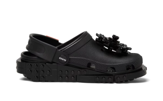 LEGO® Brick-inspired Crocs Classic Clog in a "Black" color scheme.