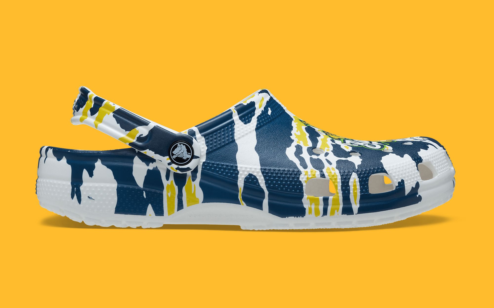 Crocs Savannah Bananas Classic Clog Mens Size 11 Navy Yellow Splatter Baseball Crocs Savannah Bananas Banana Ball Unisex Clogs Size M11/W13  main image 2