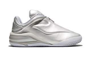 Shai Gilgeous-Alexander's Converse SHAI 001 Premium in a leather "Steel" color scheme.