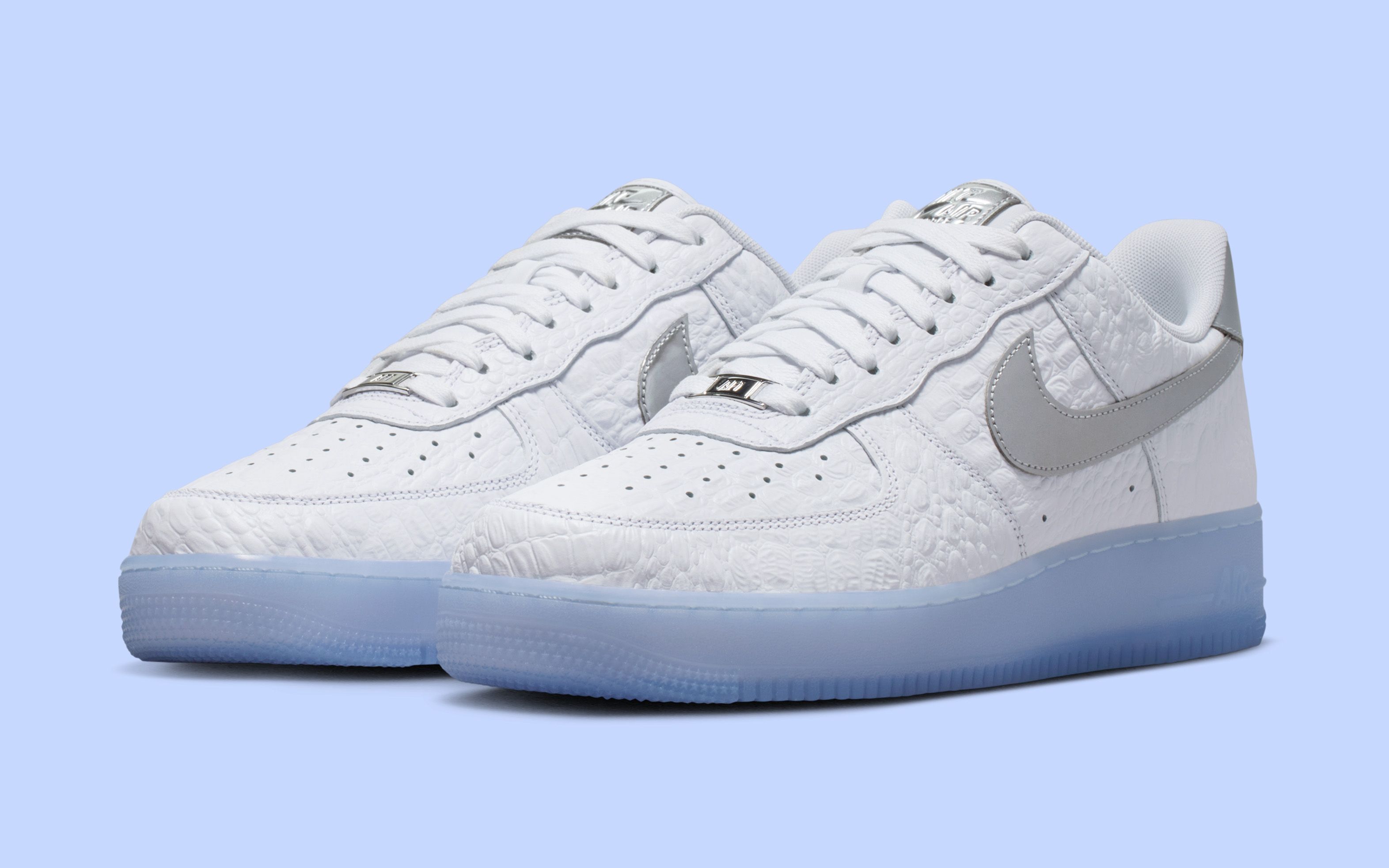 Nike Air Force 1 Low “White Croc” Adds Chrome Finish for Summer