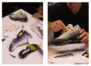 Design breakdown of the Nike Air Max 95 by Sergio Lozano. Photo via Nike SNKRS.
