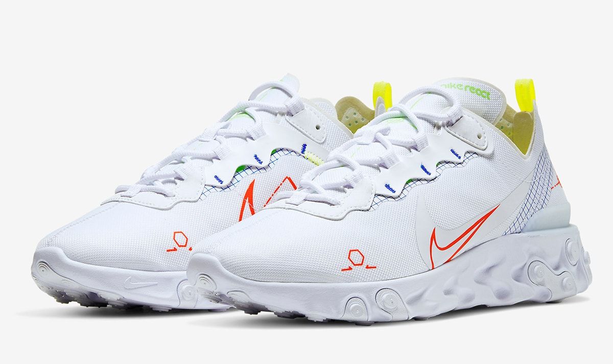 Nike react 55 white on sale blue