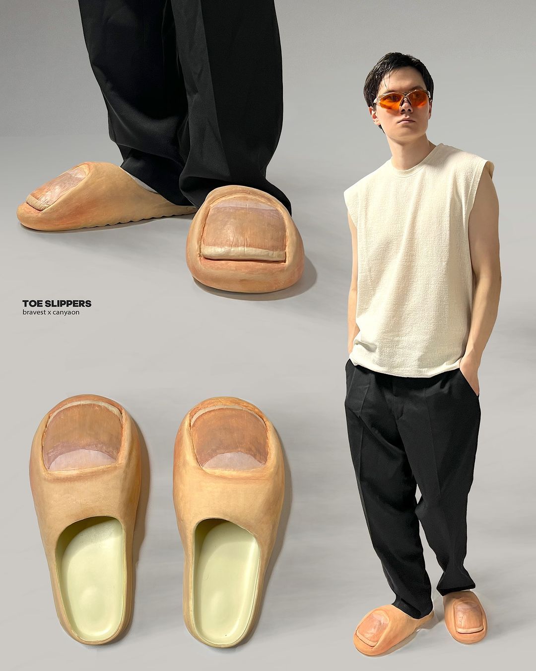 Bravest Studios x CANYAON Toe Slippers Men\'s US 8 Toe Slides – Bravest Studios main image 3