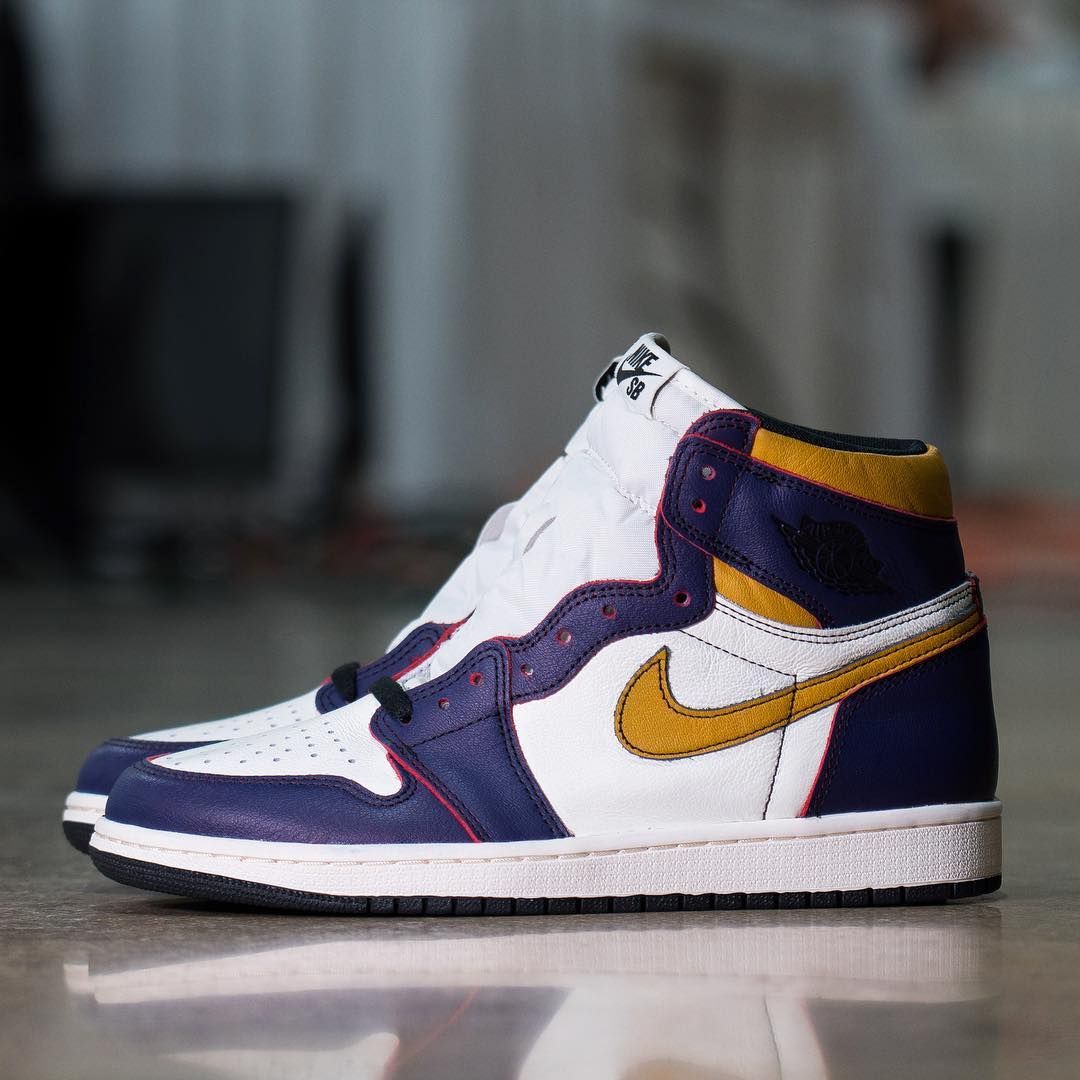 Nike sb jordan deals 1 lakers release date