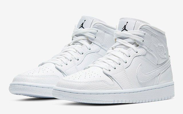 All white mid sales jordan 1