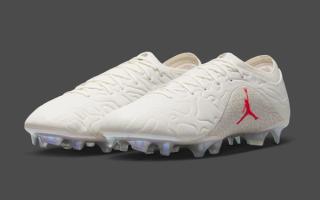 Jordan Brand x Nike Tiempo Maestro Elite FG "Sail/Infrared" (SKU: IF4126-100).