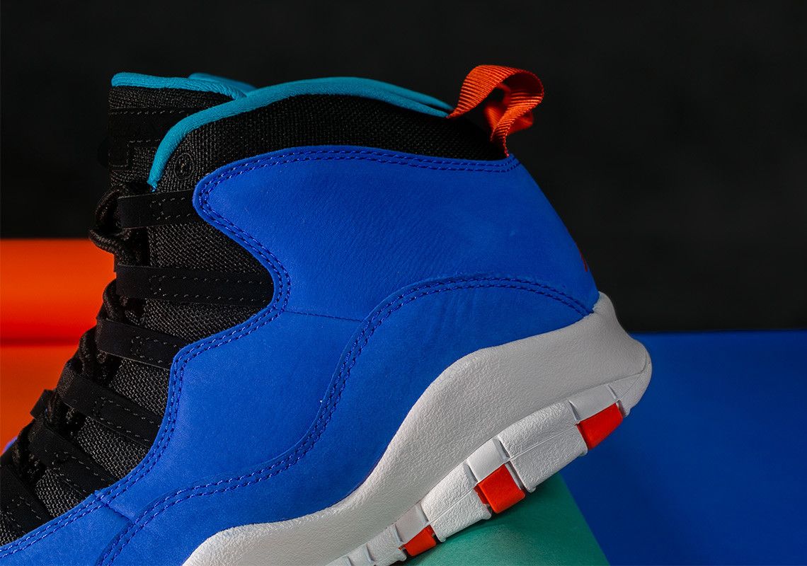 Jordan 10 blue hot sale and orange