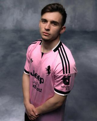Juventus 26/27 Away Jersey in a "True Pink" color. Photo via adidas.