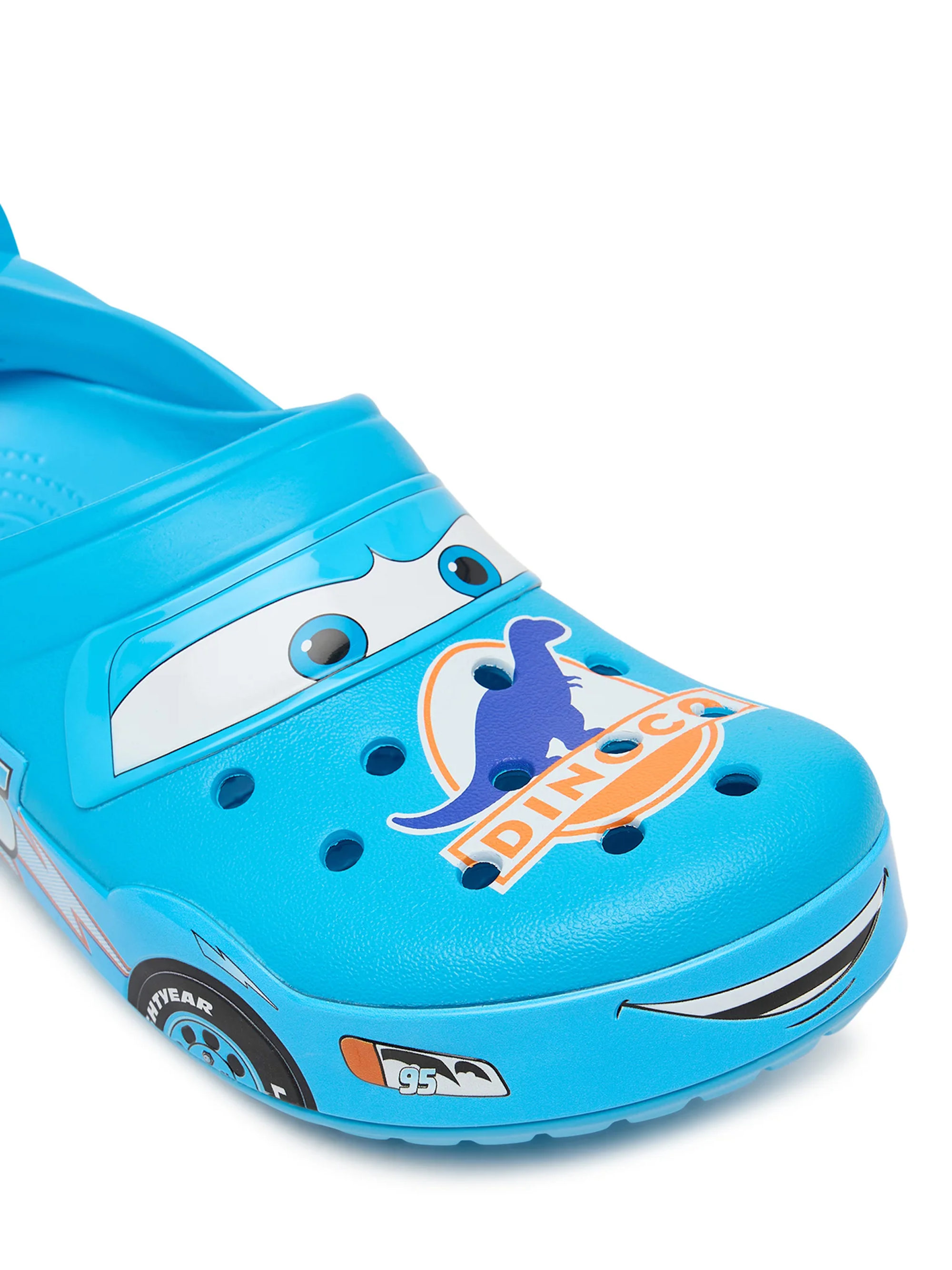 Cars x Crocs Classic Clog "Lightning McQueen Dinoco" (SKU: 213582-90H). Photo via MODIVO.