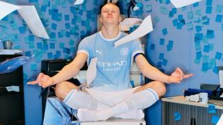 Erling Haaland for Manchester City 26/27 Home Kit. Photo via PUMA.