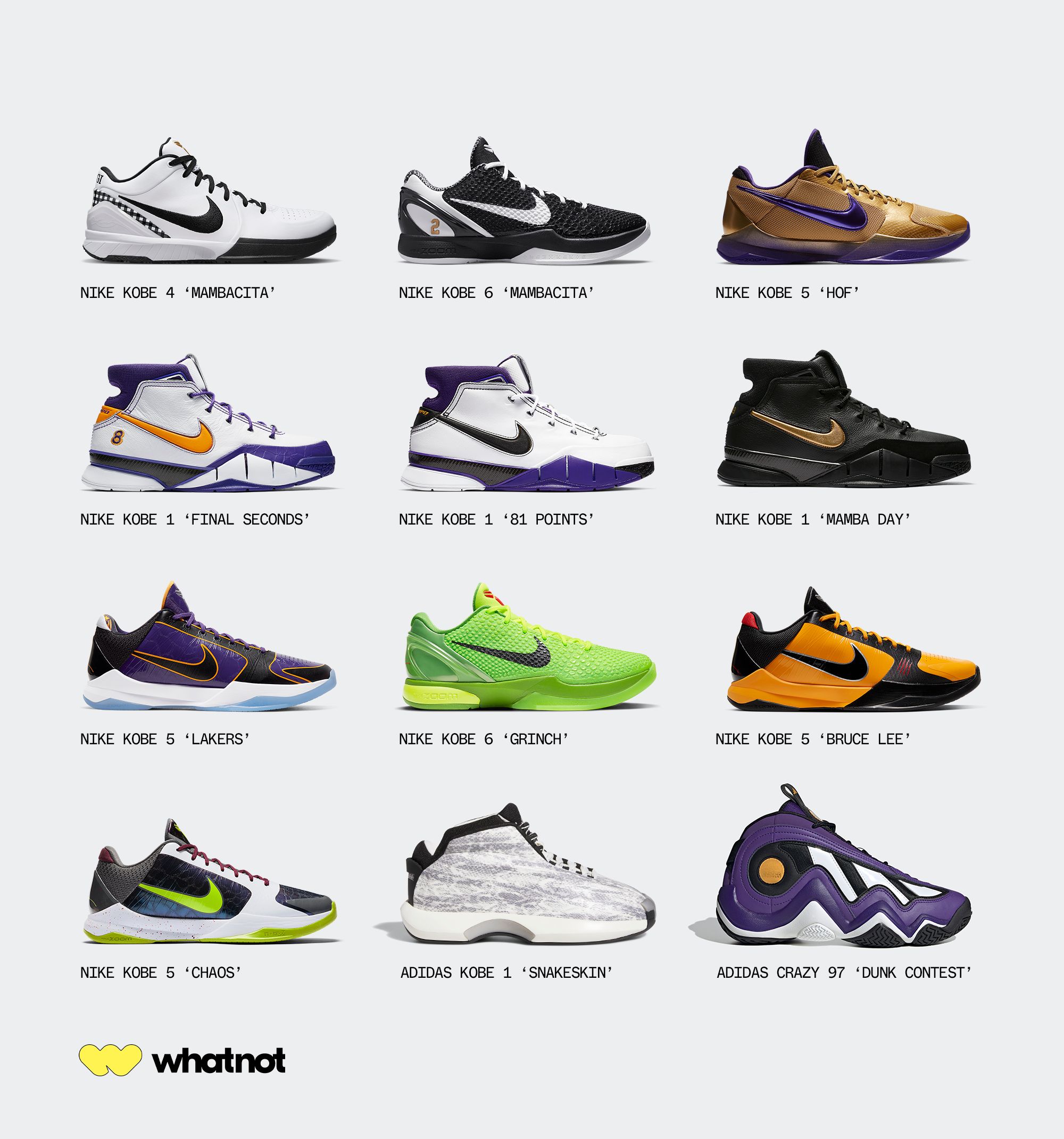 Kobe hot sale shoe models