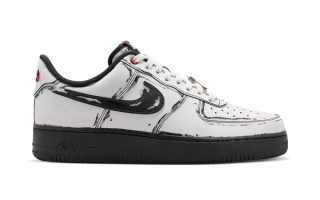 Official images at the Nike Air Force 1 Low "Ghostface" sneaker release.