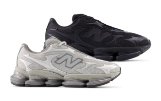 Two New Balance ABZORN 2000 pairs in "Metallic" finishes (Silver and Black).