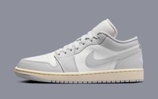 The Air Jordan 1 Low Surfaces in White, Grey, and Sail for Summer