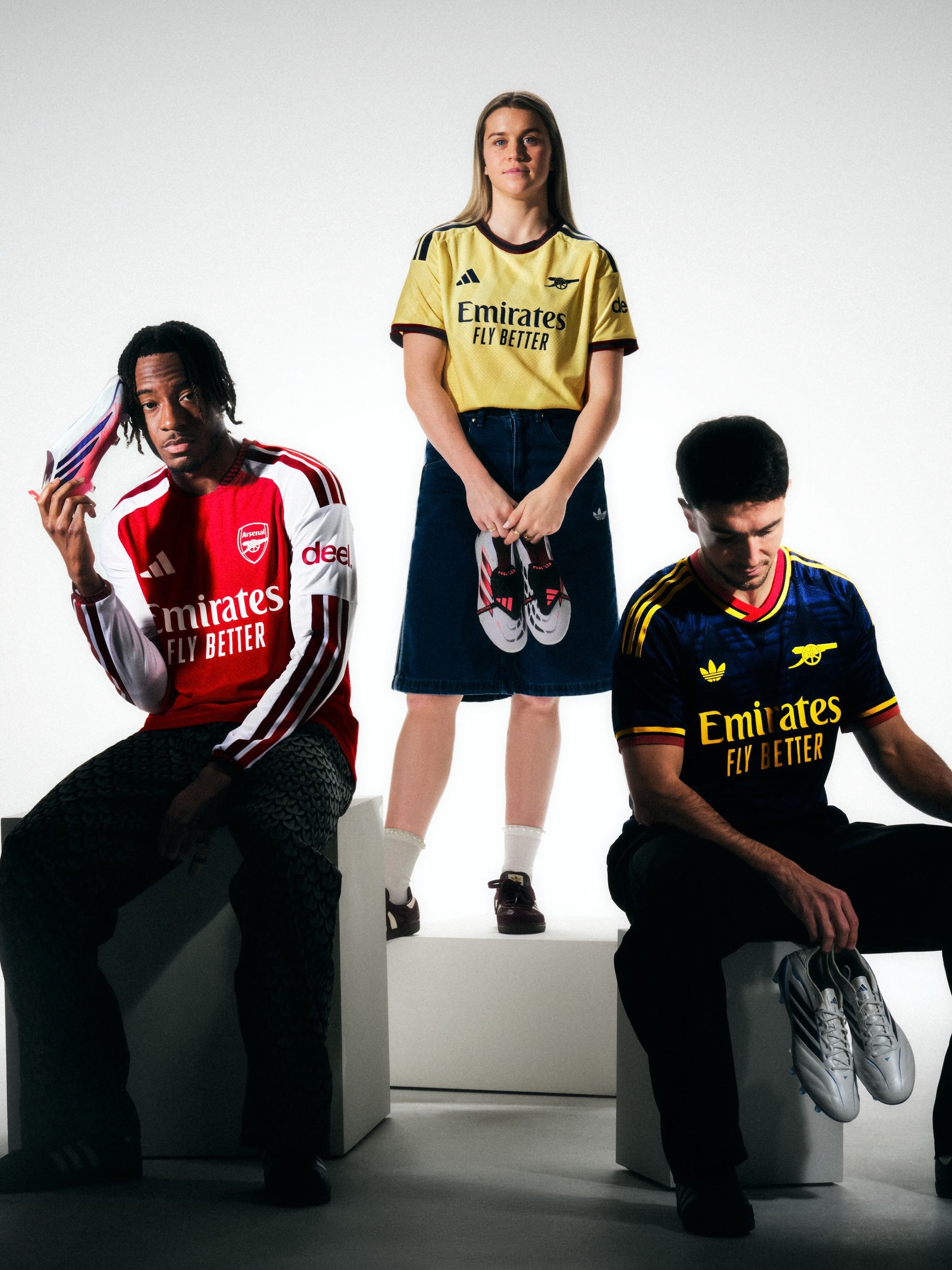 Arsenal's 26/27 Home, Third & Away Jerseys. Photo via adidas.