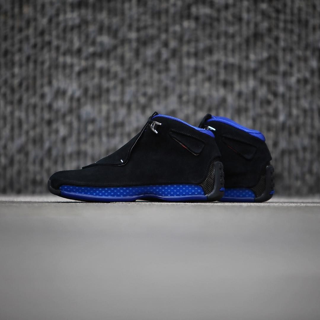 Black and outlet blue jordan 18