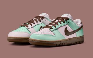 The Nike Dunk Low "Strawberry Choc Mint" Features Mismatched Color Blocking