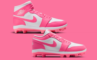 Pink & White Air Jordan 1 Baseball Cleats Release Jan. 1