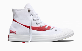 Coca-Cola x Converse Chuck Taylor All Star in a white-and-red color scheme.