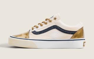 Big Kids' KPop Demon Hunters x Vans Old Skool "Golden" (SKU: VN000ECUGLD). Photo via Vans.