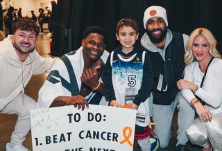 Anthony Edwards and 6-year-old Luca Wright in January 2025.