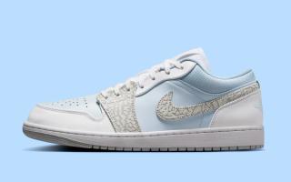 Elephant Print Returns to the Air Jordan 1 Low in "Blue Tint"