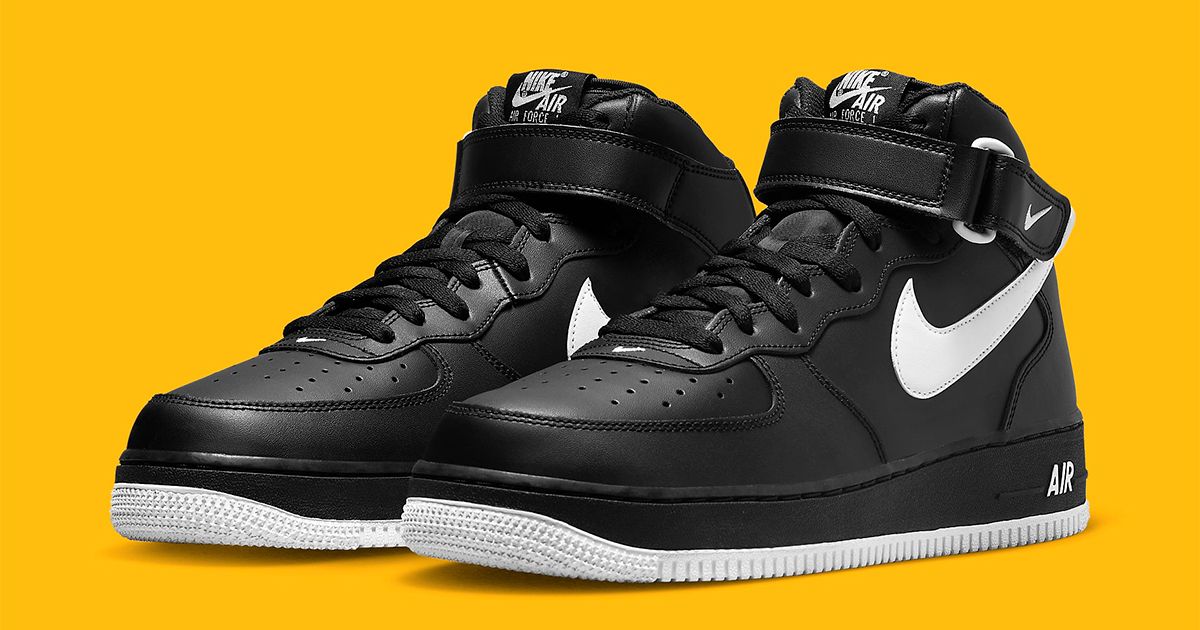 The Nike Air Force 1 Mid Appears in a Simple “Black/White” Build ...